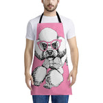 Poodle With Glasses Print Apron