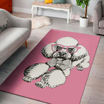 Poodle With Glasses Print Area Rug