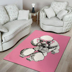 Poodle With Glasses Print Area Rug