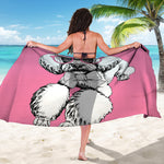 Poodle With Glasses Print Beach Sarong Wrap