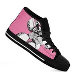 Poodle With Glasses Print Black High Top Shoes