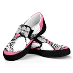 Poodle With Glasses Print Black Slip On Shoes