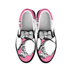 Poodle With Glasses Print Black Slip On Shoes