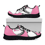 Poodle With Glasses Print Black Sneakers