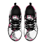 Poodle With Glasses Print Black Sneakers