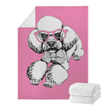 Poodle With Glasses Print Blanket