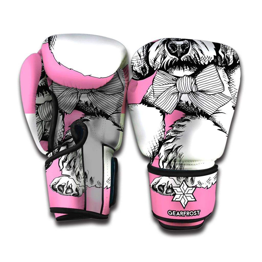 Poodle With Glasses Print Boxing Gloves