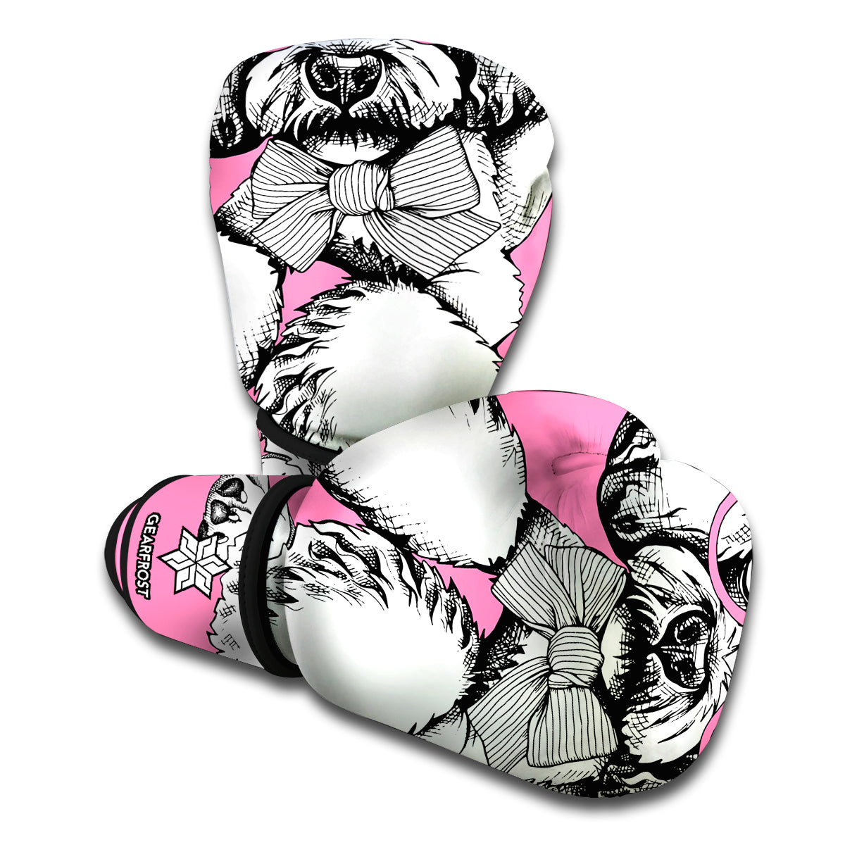Poodle With Glasses Print Boxing Gloves