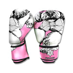 Poodle With Glasses Print Boxing Gloves