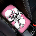 Poodle With Glasses Print Car Center Console Cover
