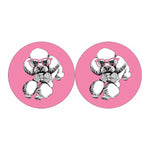 Poodle With Glasses Print Car Coasters