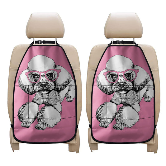 Poodle With Glasses Print Car Seat Organizers