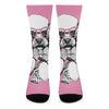 Poodle With Glasses Print Crew Socks