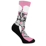 Poodle With Glasses Print Crew Socks