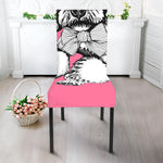 Poodle With Glasses Print Dining Chair Slipcover