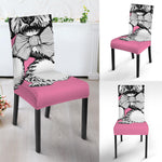 Poodle With Glasses Print Dining Chair Slipcover