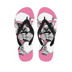 Poodle With Glasses Print Flip Flops