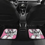 Poodle With Glasses Print Front and Back Car Floor Mats