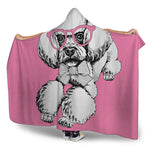 Poodle With Glasses Print Hooded Blanket