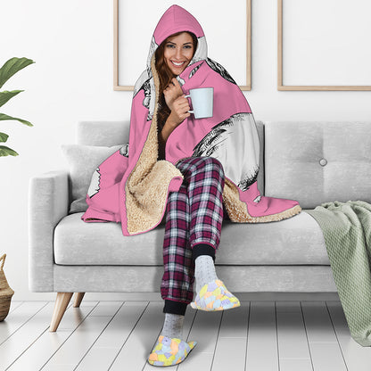 Poodle With Glasses Print Hooded Blanket