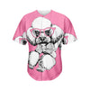Poodle With Glasses Print Men's Baseball Jersey