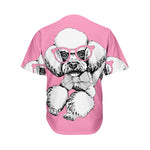 Poodle With Glasses Print Men's Baseball Jersey