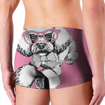 Poodle With Glasses Print Men's Boxer Briefs