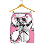 Poodle With Glasses Print Men's Shorts