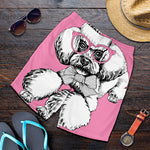 Poodle With Glasses Print Men's Shorts