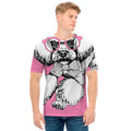 Poodle With Glasses Print Men's T-Shirt