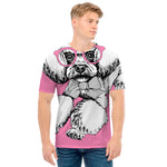 Poodle With Glasses Print Men's T-Shirt