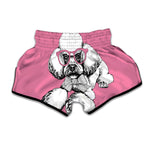 Poodle With Glasses Print Muay Thai Boxing Shorts