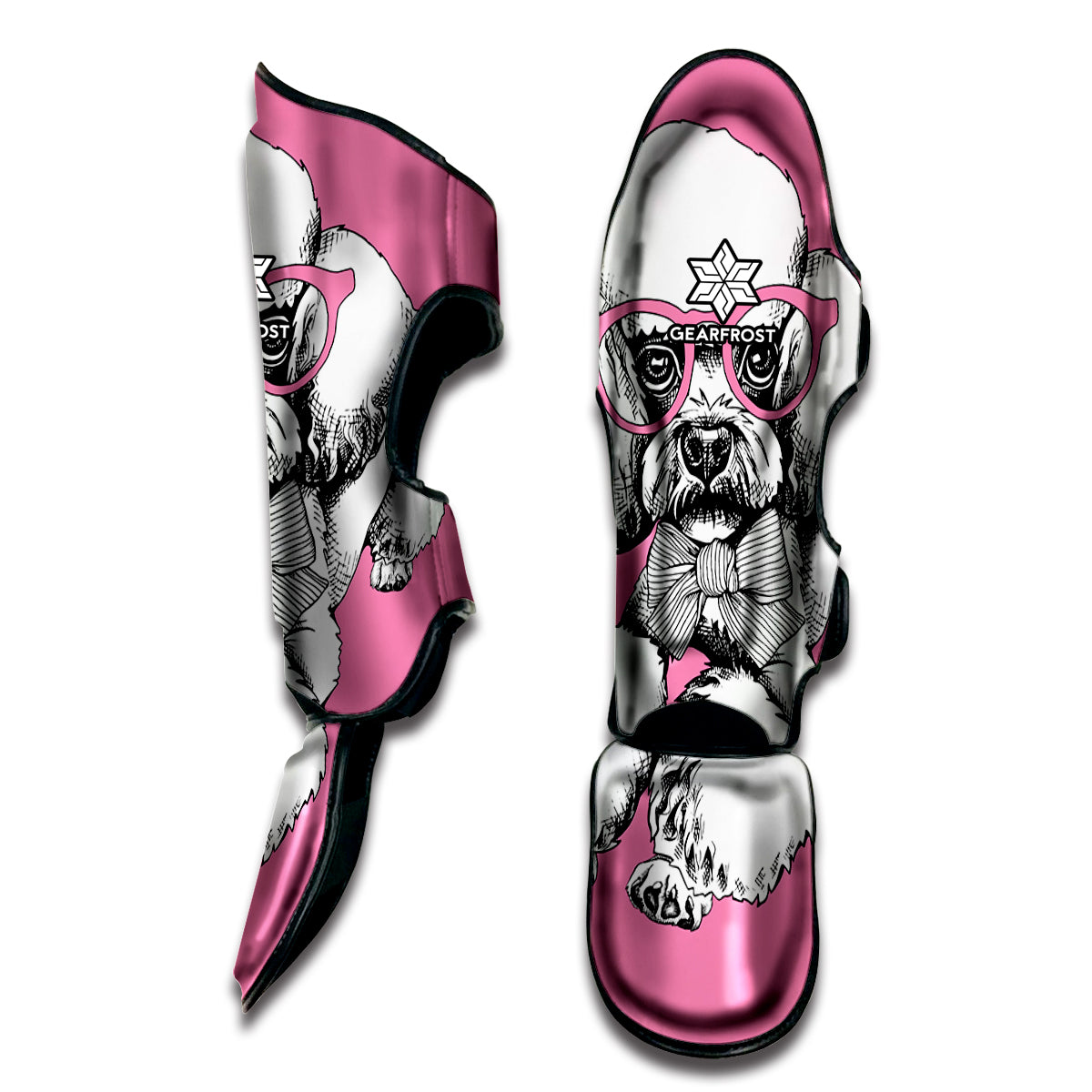 Poodle With Glasses Print Muay Thai Shin Guard