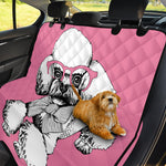 Poodle With Glasses Print Pet Car Back Seat Cover