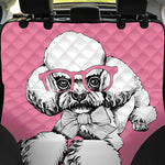 Poodle With Glasses Print Pet Car Back Seat Cover