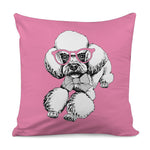 Poodle With Glasses Print Pillow Cover