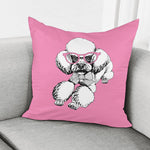 Poodle With Glasses Print Pillow Cover