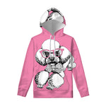 Poodle With Glasses Print Pullover Hoodie