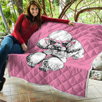 Poodle With Glasses Print Quilt