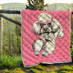 Poodle With Glasses Print Quilt
