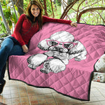 Poodle With Glasses Print Quilt