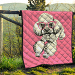 Poodle With Glasses Print Quilt