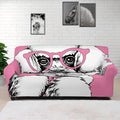 Poodle With Glasses Print Sofa Cover