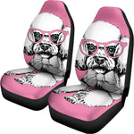 Poodle With Glasses Print Universal Fit Car Seat Covers