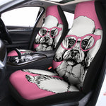 Poodle With Glasses Print Universal Fit Car Seat Covers
