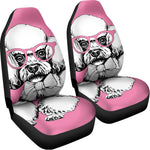 Poodle With Glasses Print Universal Fit Car Seat Covers
