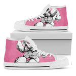 Poodle With Glasses Print White High Top Shoes