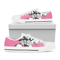Poodle With Glasses Print White Low Top Sneakers