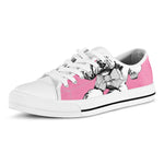 Poodle With Glasses Print White Low Top Shoes