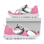 Poodle With Glasses Print White Sneakers